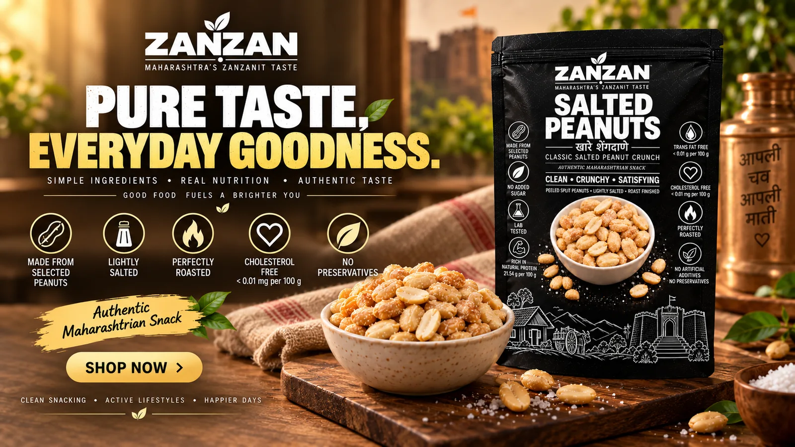ZANZAN Salted Peanuts campaign for clean everyday snacking — story 2