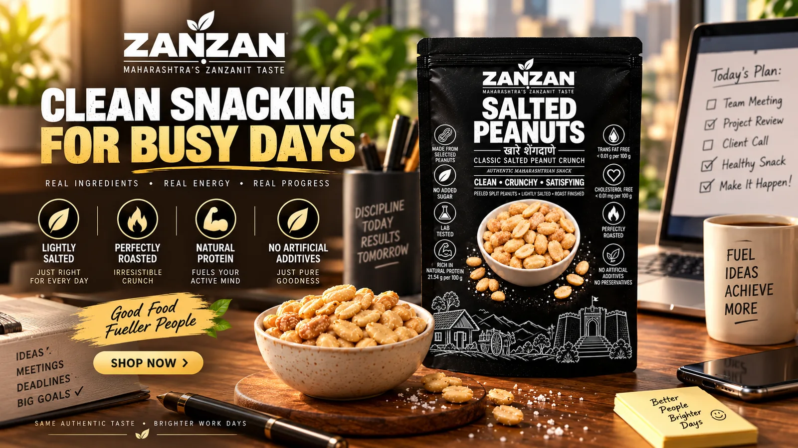 ZANZAN Salted Peanuts campaign for clean everyday snacking — story 4
